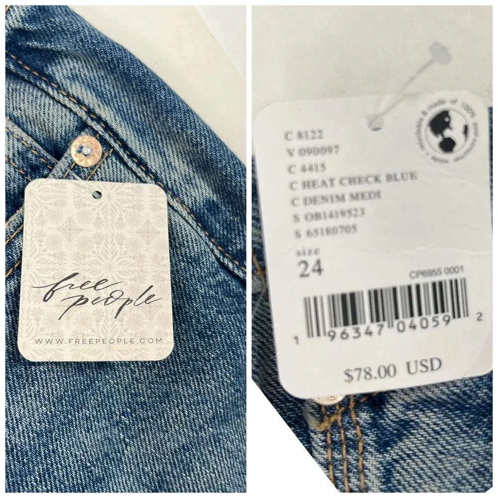 Free People‎ We The Free Shelby Boyfriend Jeans Womens 24 Low Rise Button Fly
